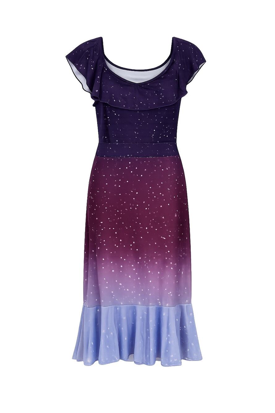 New- Ombre Purple Blue Galaxy Ruffle Dress sz S F125
